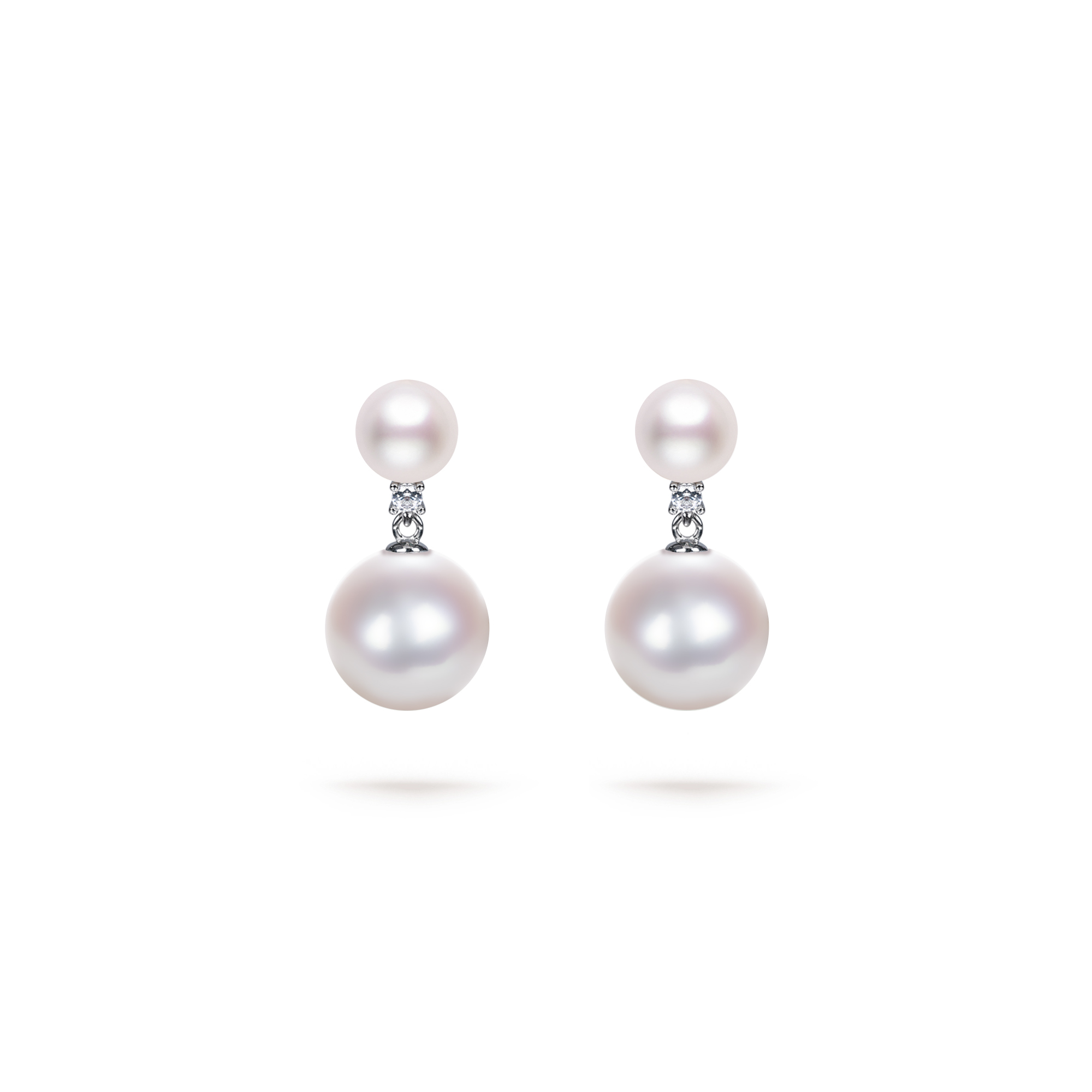 [COLD FRAME] ☆ /COLD WHITE DOUBLE PEARL SWIRL DROP EARRINGS COLD WHITE DOUBLE PEARL SWIRL DROP EARRINGS